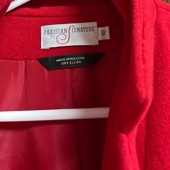 Parisian Signature Women’s Red Wool Blend Blazer Jacket Sz-10 - Picture 4 of 6
